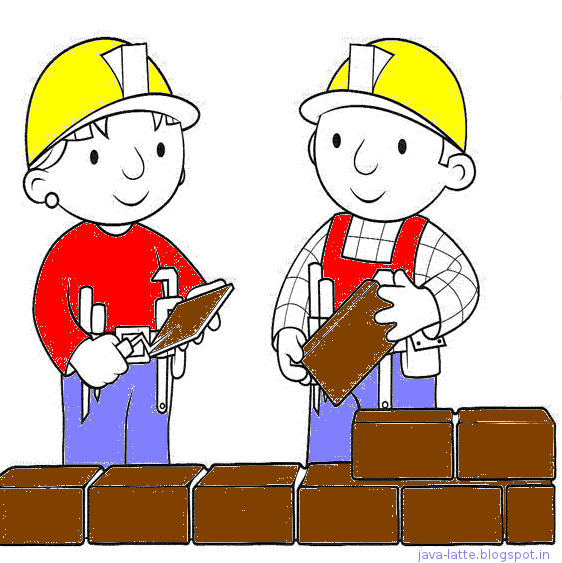 cartoon construction men